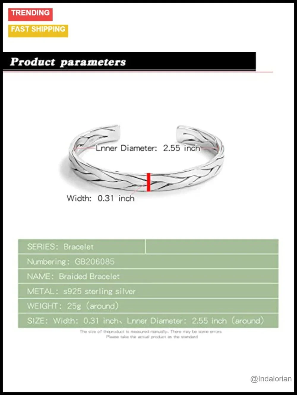 925 Sterling Silver Adjustable Cuff Bracelet for Women Men, Hypoallergenic,
